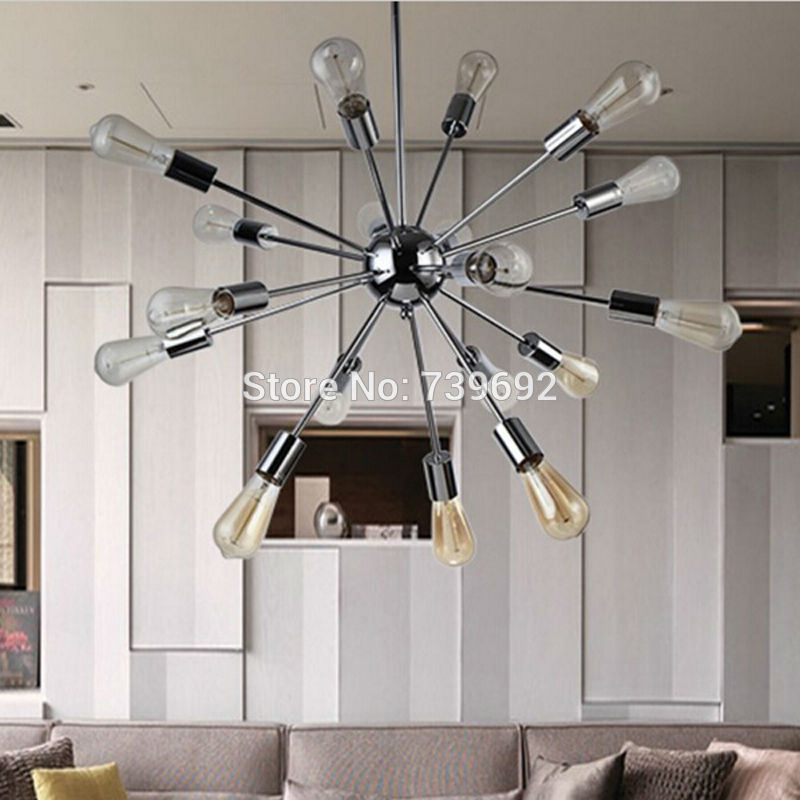 plated chrome finish 18 lights satellite pendant light industrial ceiling lamps for restaurant bar light fixtures luminaire