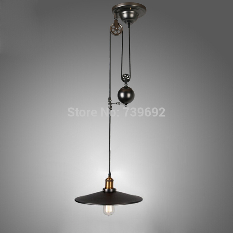 restoring ancient ways industrial style american country vintage pulley pendant lights line adjustable single pendant lamp