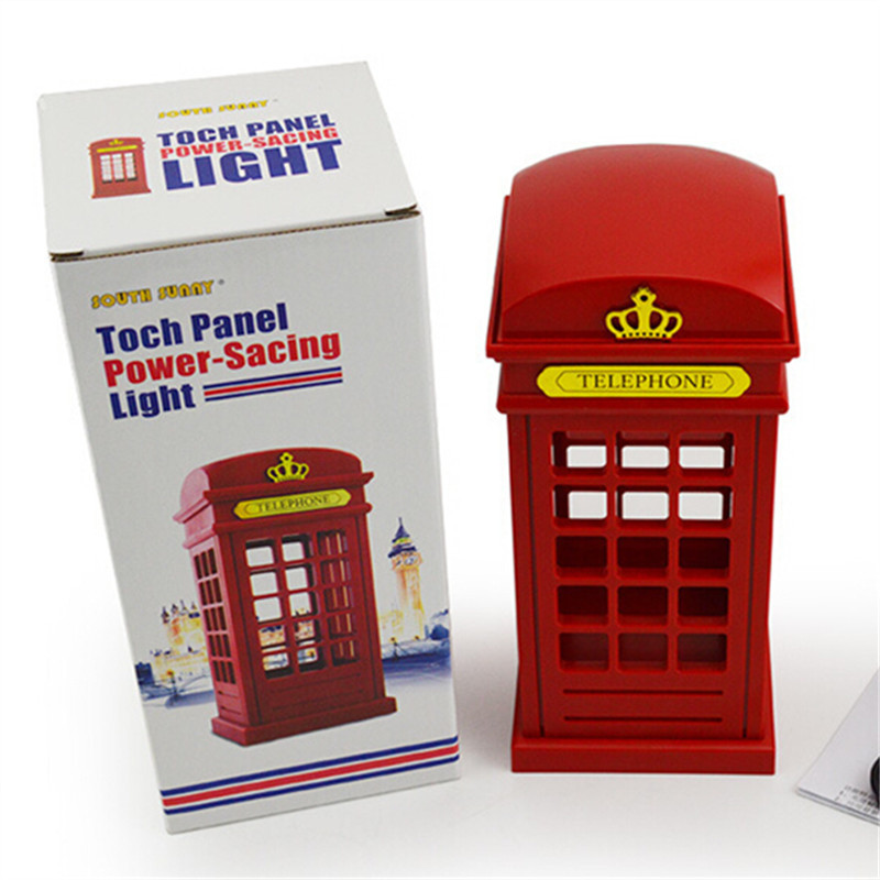 retro london touch telephone booth led light usb rechargeable desk lamp night light bedside table lamp adjustable lighting