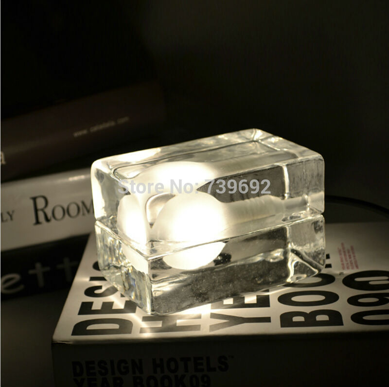 series design house block ice cubes lamp table lamp,nordic american fashion creative bedside lamp bedroom ice lamp