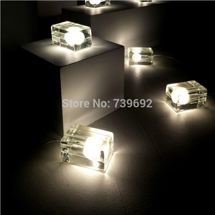 series design house block ice cubes lamp table lamp,nordic american fashion creative bedside lamp bedroom ice lamp