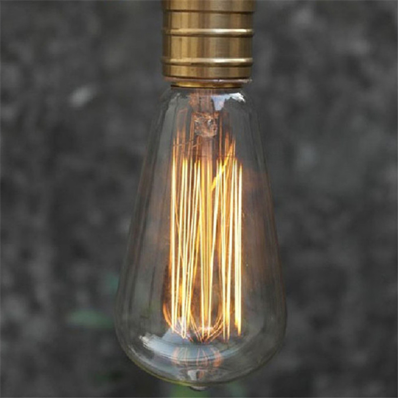 st64 antique retro vintage e27 40w 60w 220v edison light bulb incandescent light squirrel-cage led filament bulb
