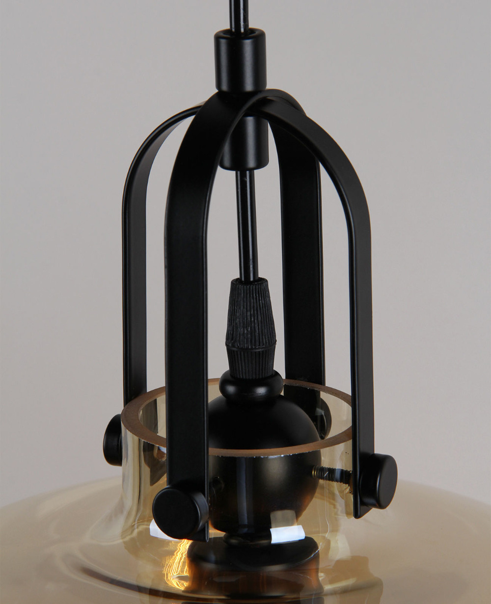 vintage amber color pendant light clear glass pendant lamp for home decoration cord line 110cm with edison bulb pl-1006