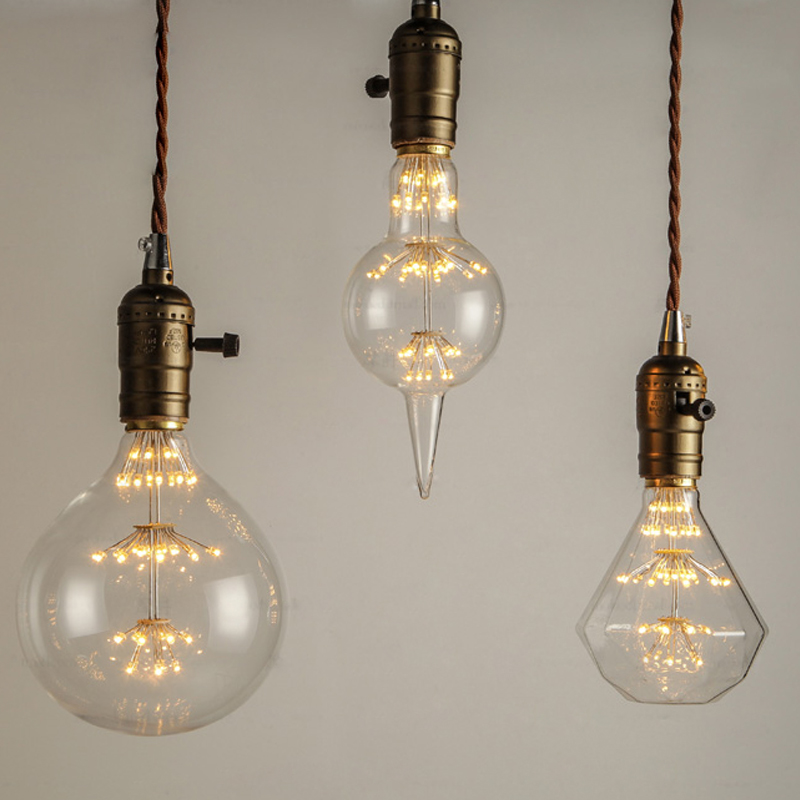 vintage led edison light bulb e27 3w 220v retro antique style carbon filament bulbs edison pendant light for home decoration