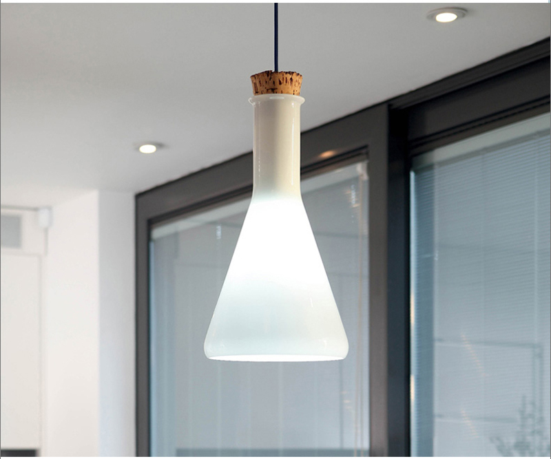 vintage white bottle glass pendant light modern and fashion hanging pendant lamps for art decoration whole