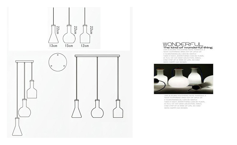 vintage white bottle glass pendant light modern and fashion hanging pendant lamps for art decoration whole