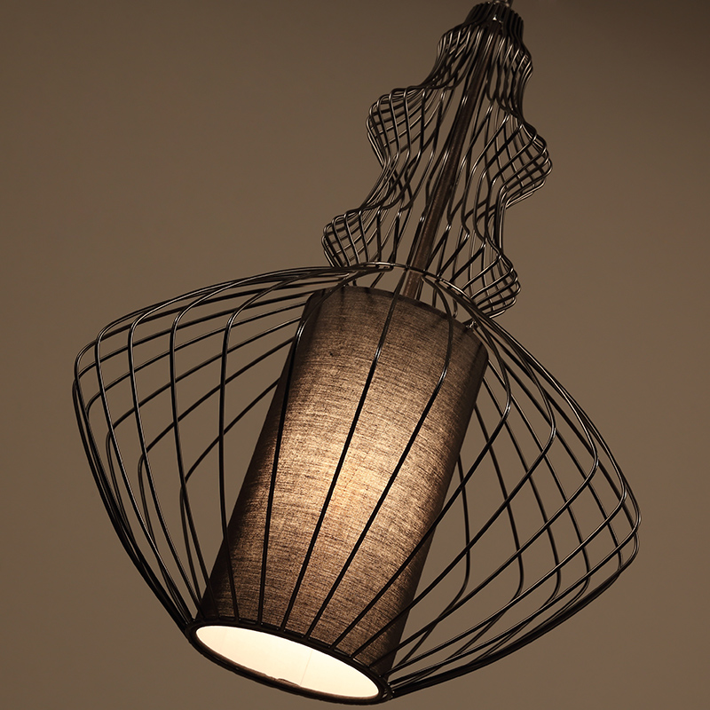 white &black wrought iron pendant lights linen silk shade birdcage pendant lamps bedroom foyer restaurant lamp birdcage lamps
