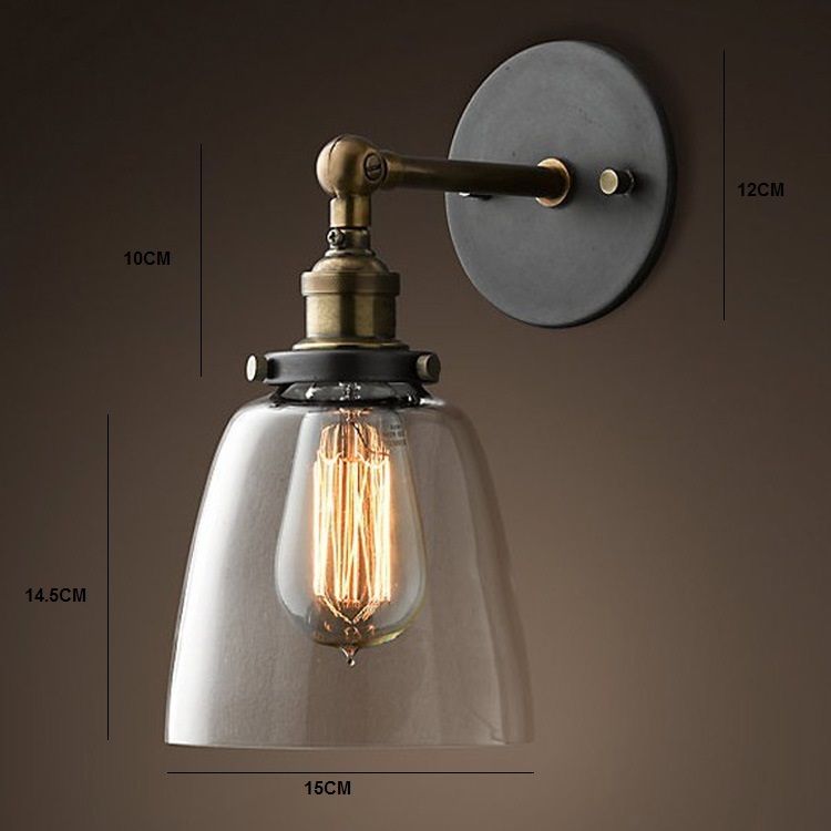 10-220v vintage industrial lighting wall lights e27 country glass wall lamps edison light fixtures