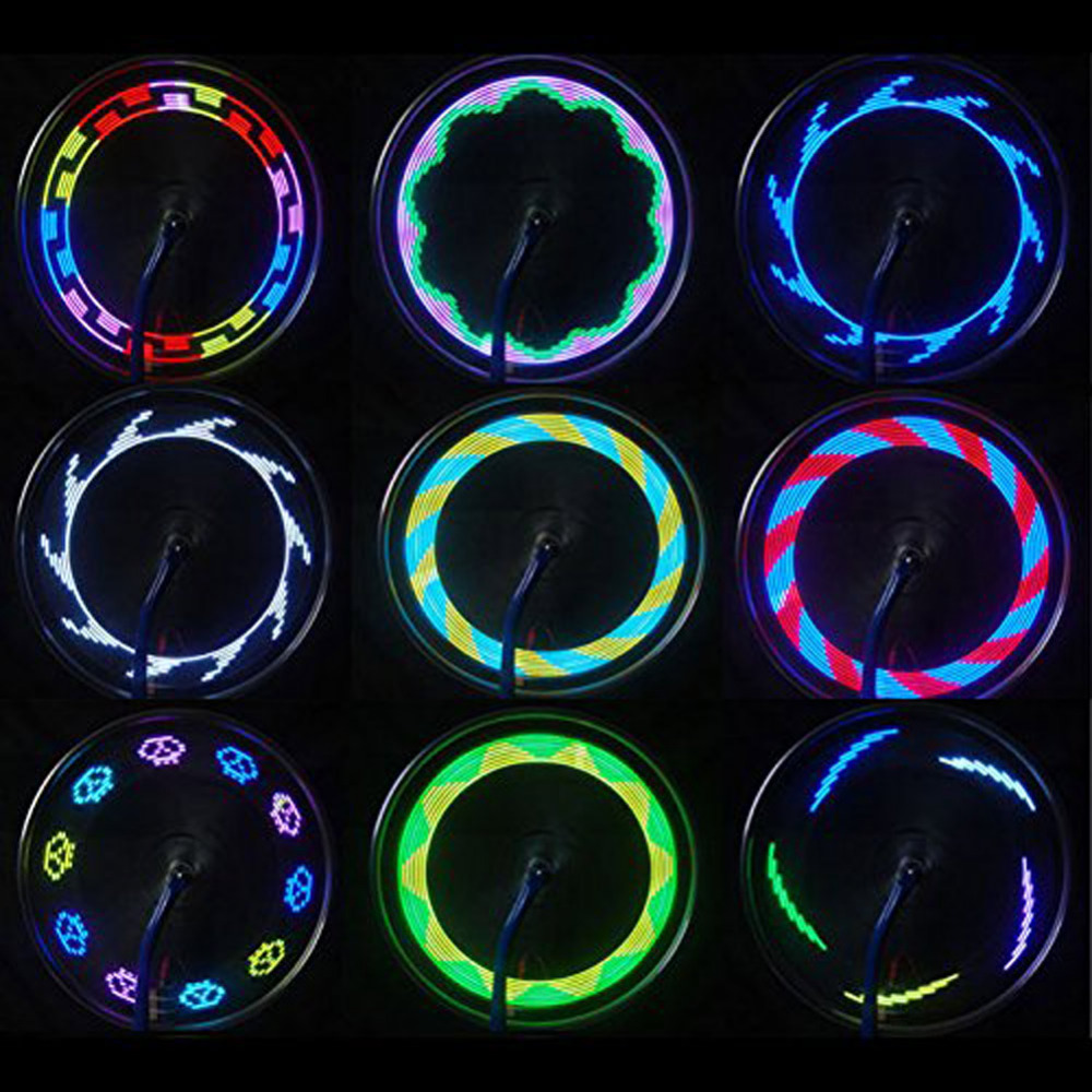 2016 new 14 led motorcycle cycling bicycle bike wheel signal tire spoke light 30 changes light