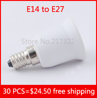30pcs e14 to e27 adapter pc material fireproof material socket adapter