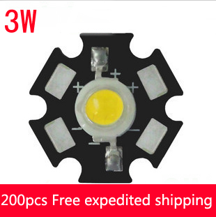 3w 180lm-200lm high power taiwan epistar chip led bulb lamp beads / pure cool white warm white / with aluminum heat sink/200pcs
