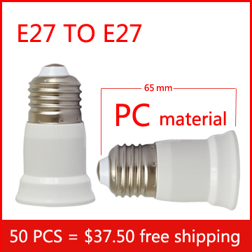 50pcs e27 to e27 adapter pc material fireproof material socket adapter