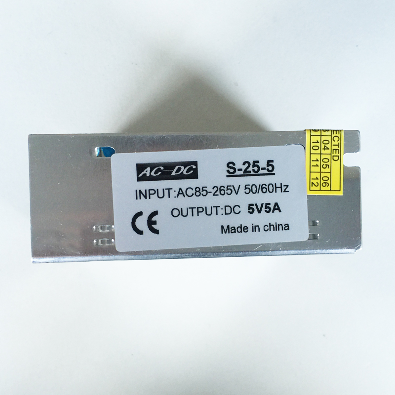 5a 5a 25w voltage transformer ac metal case 100v-240v to dc 5v switch power supply for led strip led display aluminum base