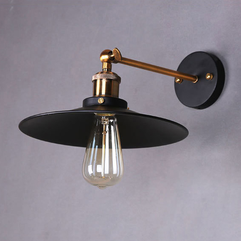 american countryside wall lamp foyer study wall light black umbrella shape sconce not include bulb d21cm