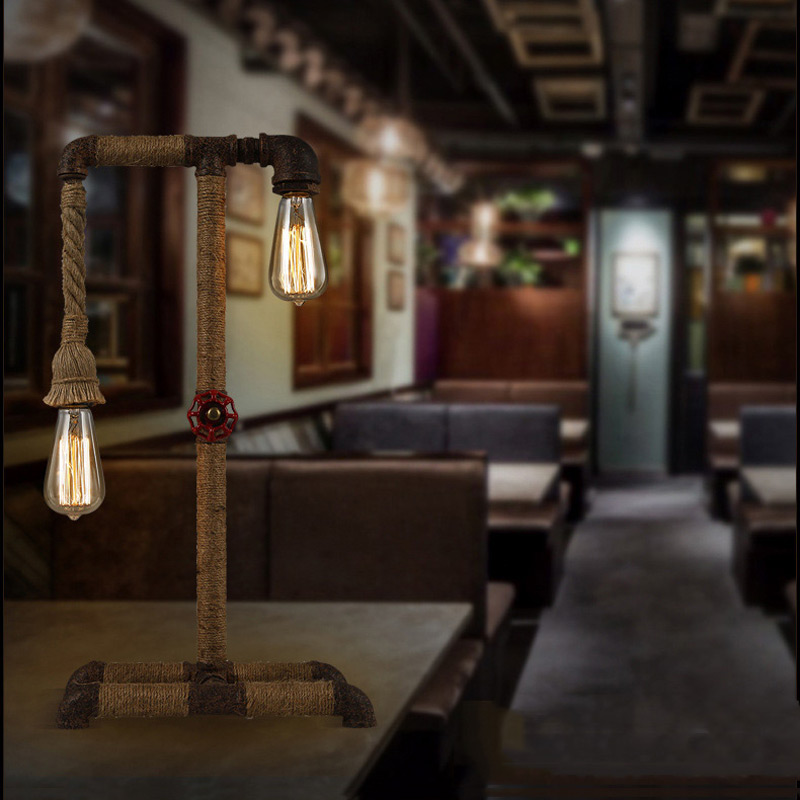 american water pipe desk lamps industrial loft table light bar restaurant cafe vintage decoration lights