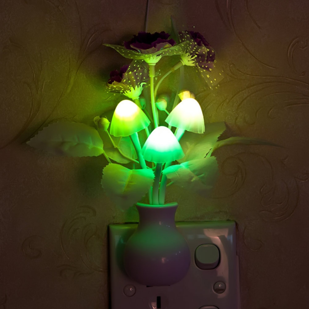 baby kids night lamp romantic colorful sensor led mushroom night light lamp home decoration eu us plug