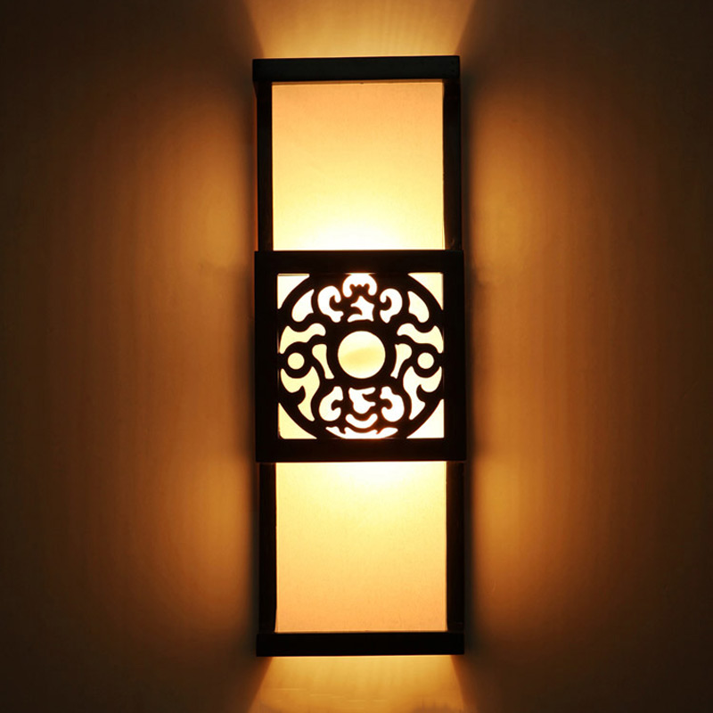 chinese classic antique wall light bedroom foyer sconce lamp aisle corridor imitation parchment