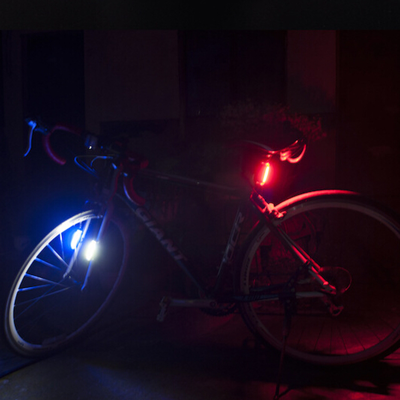 cob led bike light 120 lumen 3-mode usb rechargeable lamp safety rear carbon bicycle tail lights black / blue / red