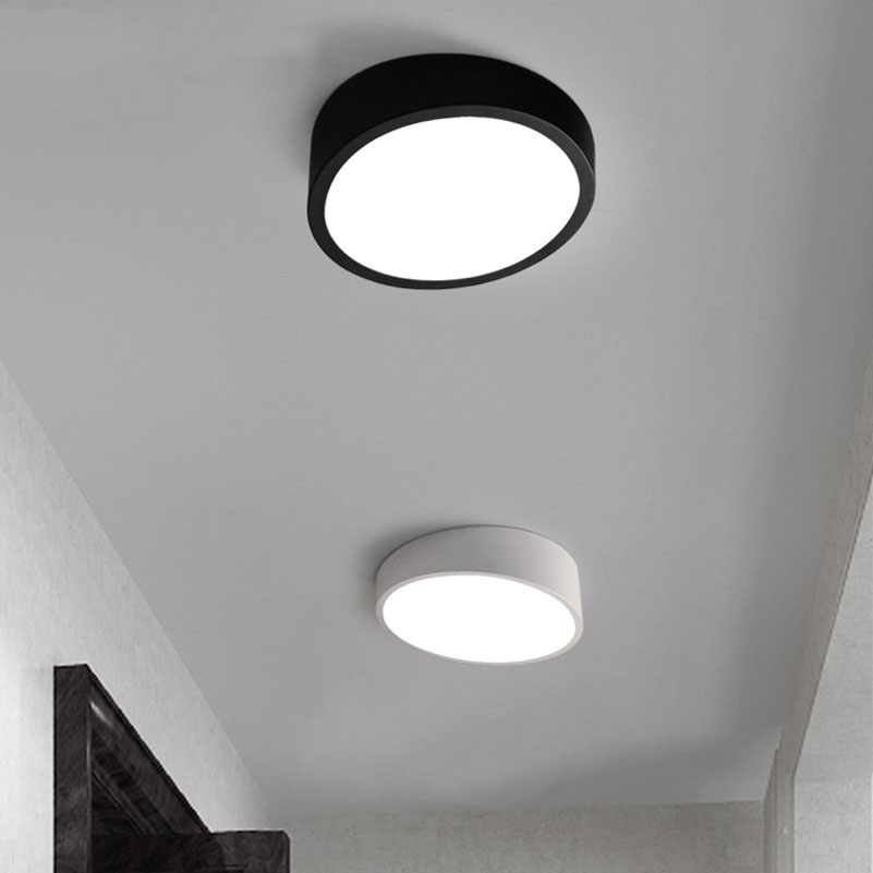 creative art personality round led ceiling light lamps for bedroom living room balcony bathroom led,40cm 24w white black dimming
