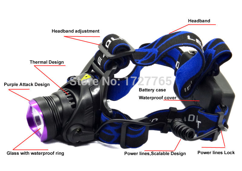 head flashlight for hike with car charger light for climb t6 suitable for outdoor sport