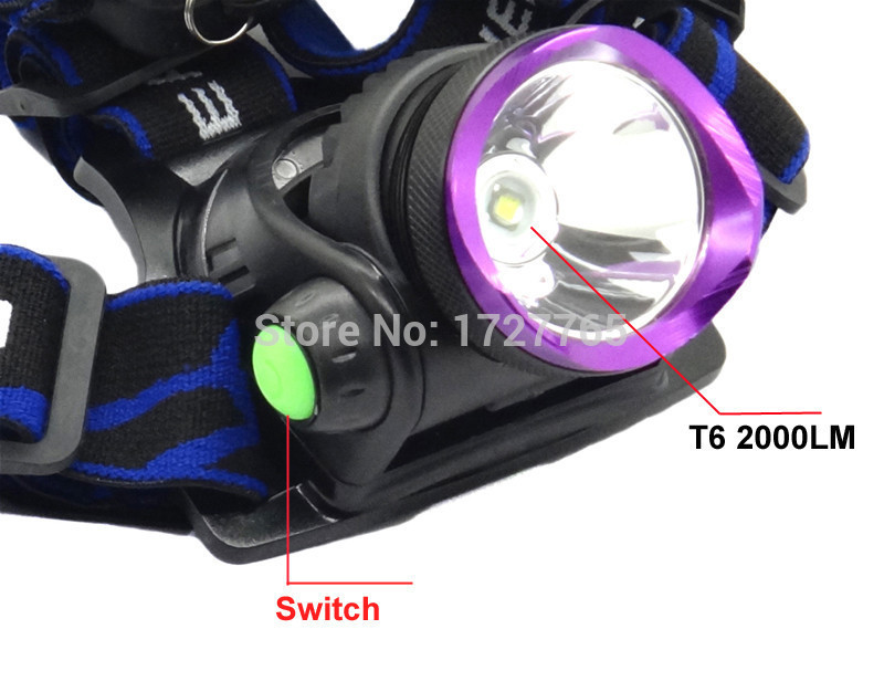 head flashlight for hike with car charger light for climb t6 suitable for outdoor sport