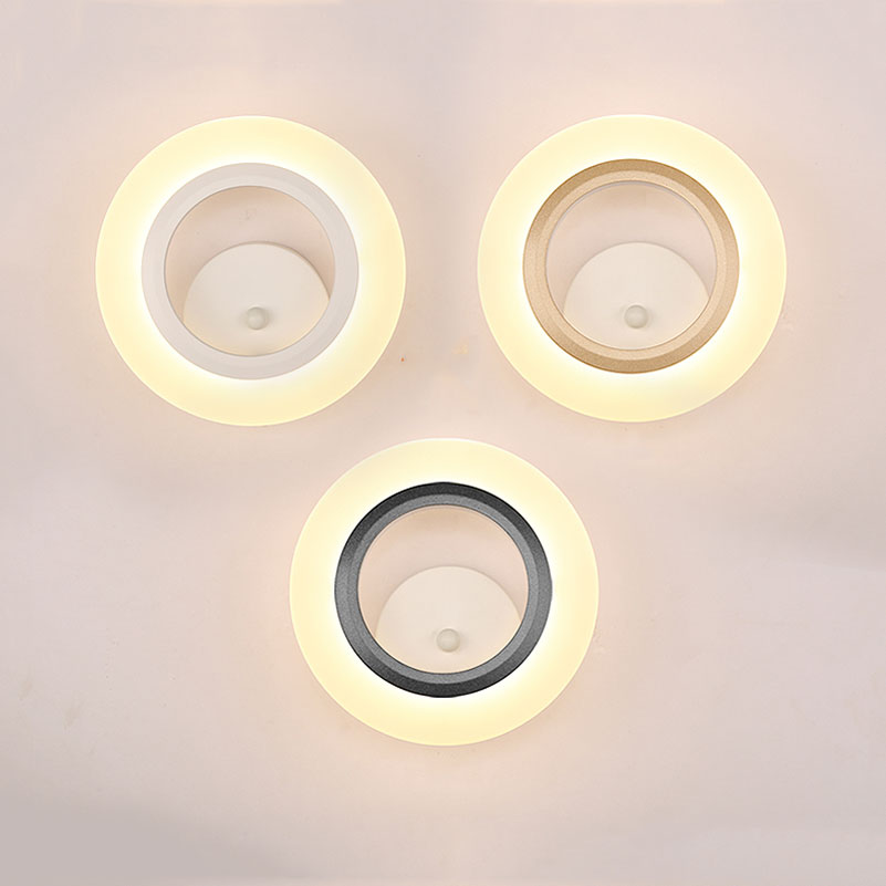 modern creative round acrylic led wall lamps,wall sconce light.12w bedside living room background lights