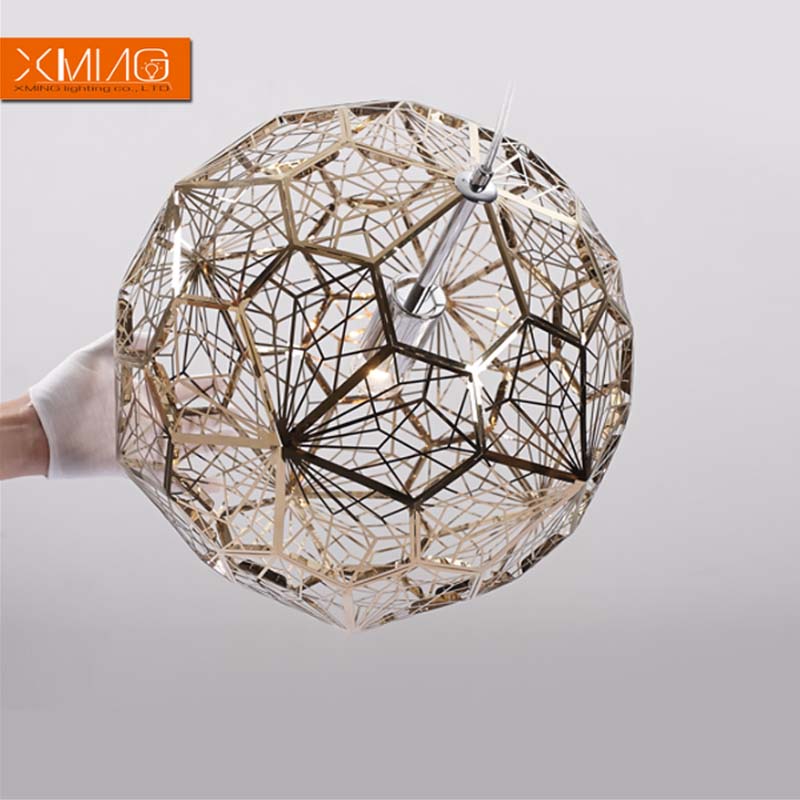 modern pendant lights stainless steel ball lamp shade with e 27 lamp holder for living room dining room kitchen light fixtures