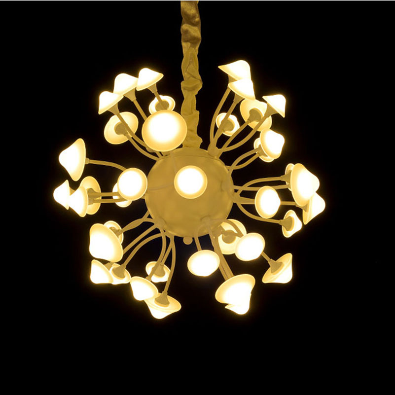 new personality art mushroom led pendant lights headlamp,dining room modern acrylic round bar lighting fixrtures,64w,40cm