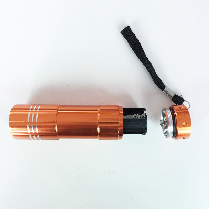 orange 2015 mini aluminum portable uv ultra violet blacklight 9 led flashlight uv flashlight torch light lamp flashlight