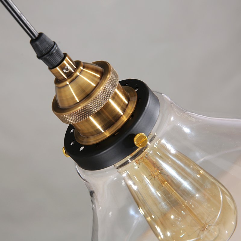 retro vintage pendant light copper glass hanging lamp e27 adjustable pendant lamp for home decor -lampara colgante