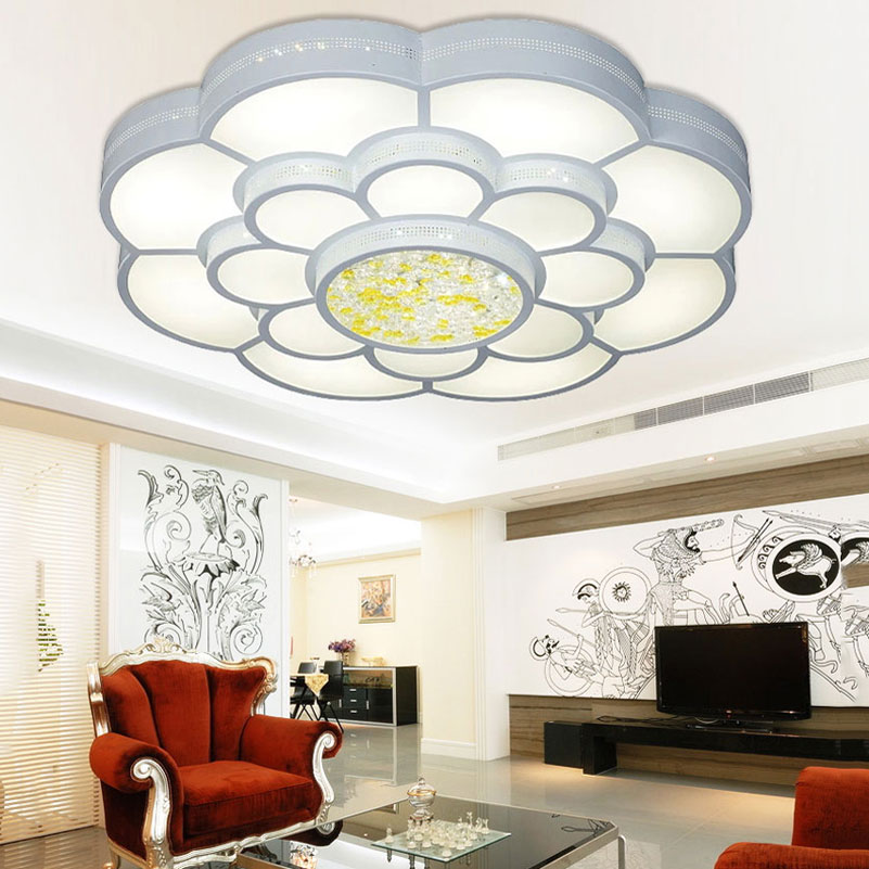 round flower shape led ceiling light for livingroom foyer bedroom child room lamp,450mm 36w dimming lights, warm white