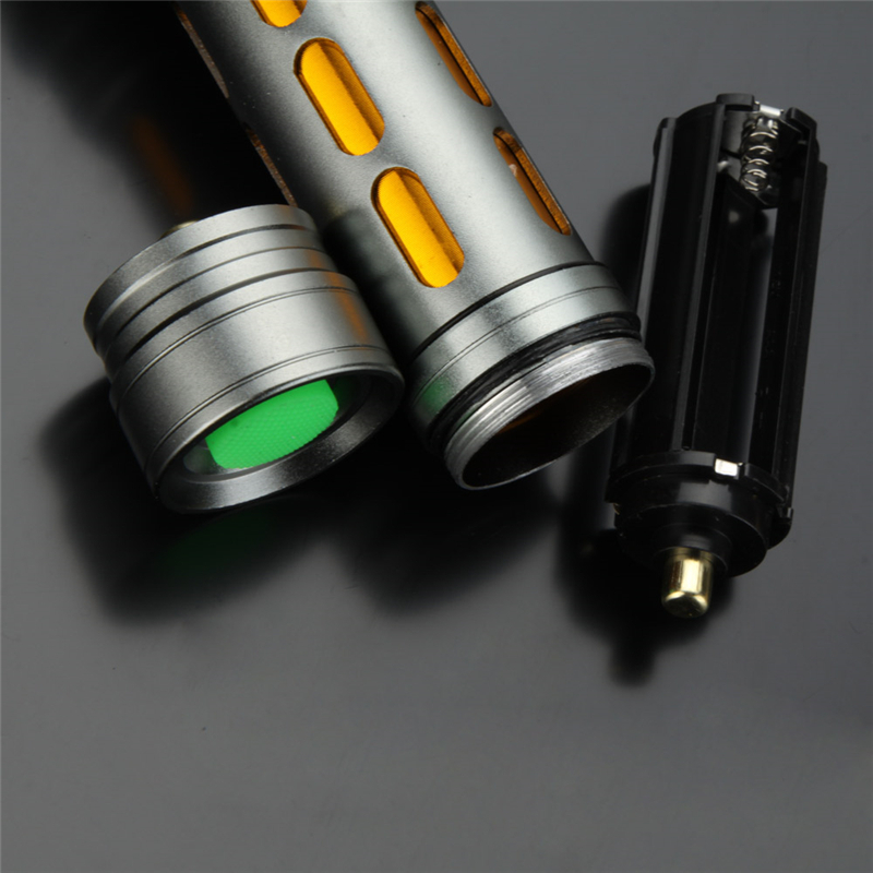 silver+golden 2000 lm led torch portable xml-t6 flashlight portable adjustable focus lantern for 18650 battery /3 * aaa