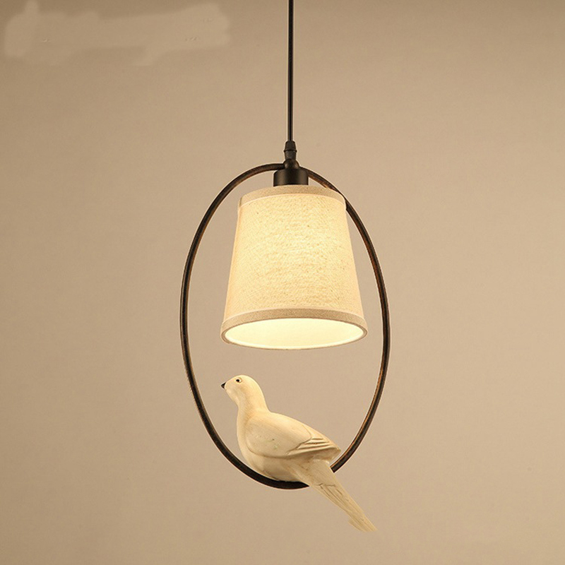 vintage bird pendant light bedroom living room restaurant dining room lamp indoor lights birdcag suspension luminaire