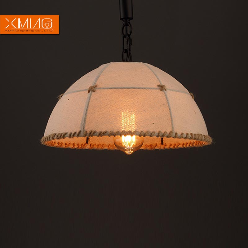 vintage lamp pendant lights fixture hemp rope lampshade e27 holder for kitchen light lampe deco dining room