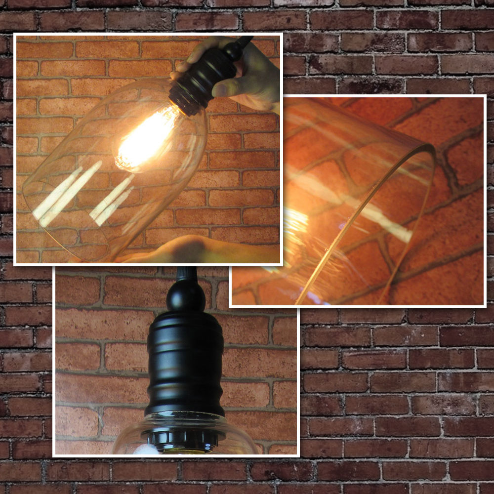 vintage transparent pendant lamps glass bell shape pendant lights room cafe art deco ceiling lamp use e27 bulbs