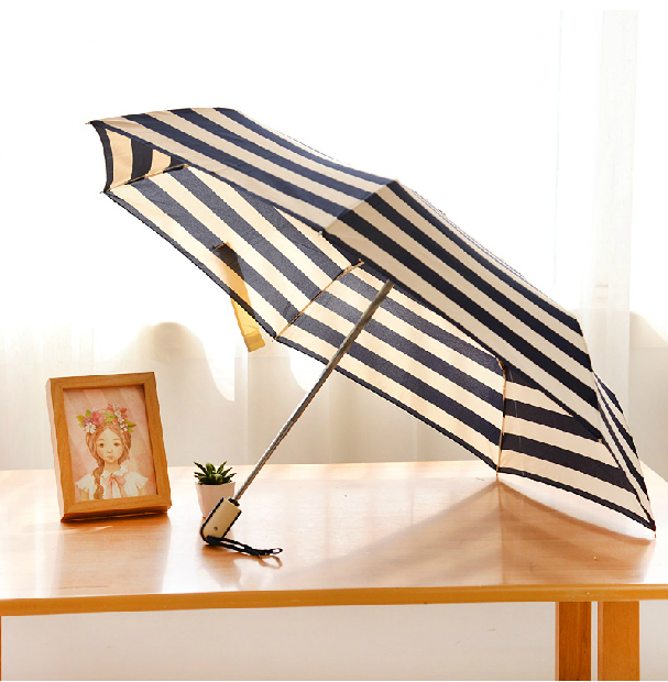 2014 fully-automatic black and white strip simple fresh japan style sturdy umbrella