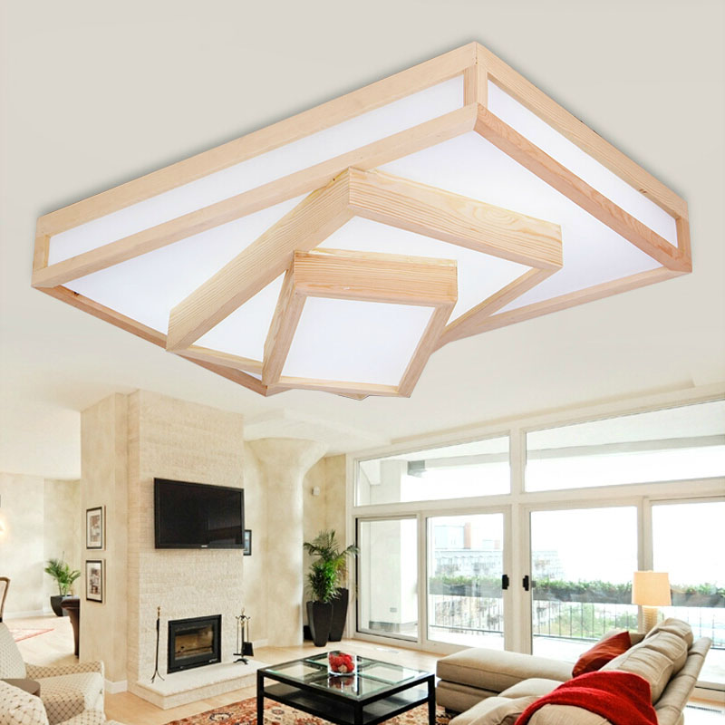 2015 oak modern led ceiling lights for living room foyer deckenleuchten indoor modern wooden led ceiling lights lamp fixtures