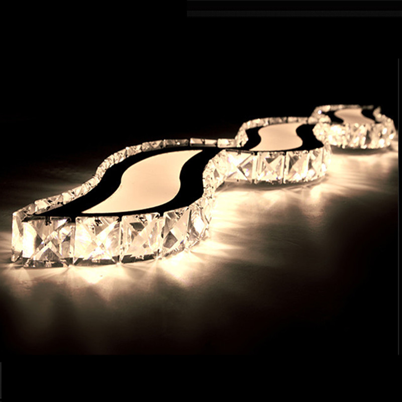 2016 modern luxury dining room lustre k9 cristal led pendant light 36w l98cm european led hanging light