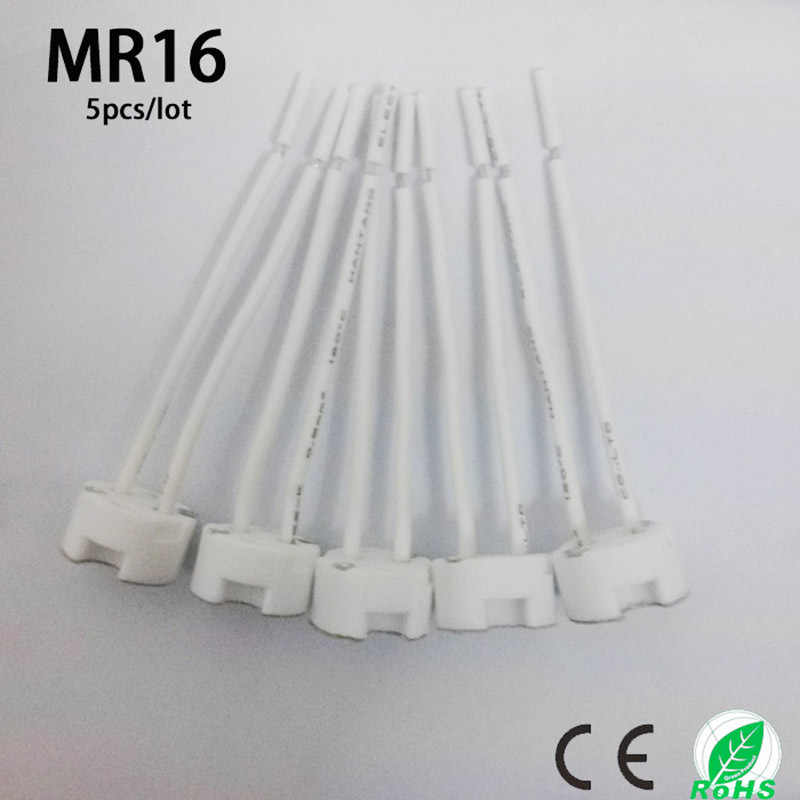 5pcs/lot circular mr16 socket,the power cord 60 mm long ake the power cord lamp bases, lamp holder, lustre is white,