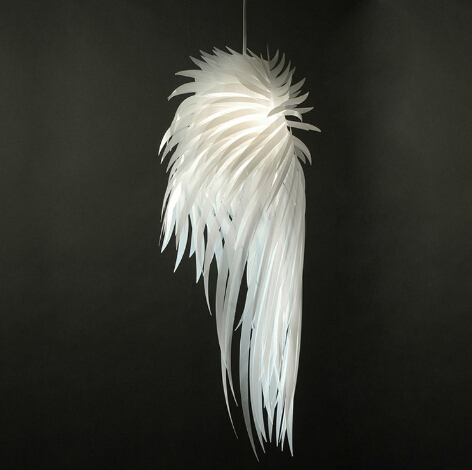 acrylic feather droplights whit/chrome/pink/yellow art deco angel wings pendant light