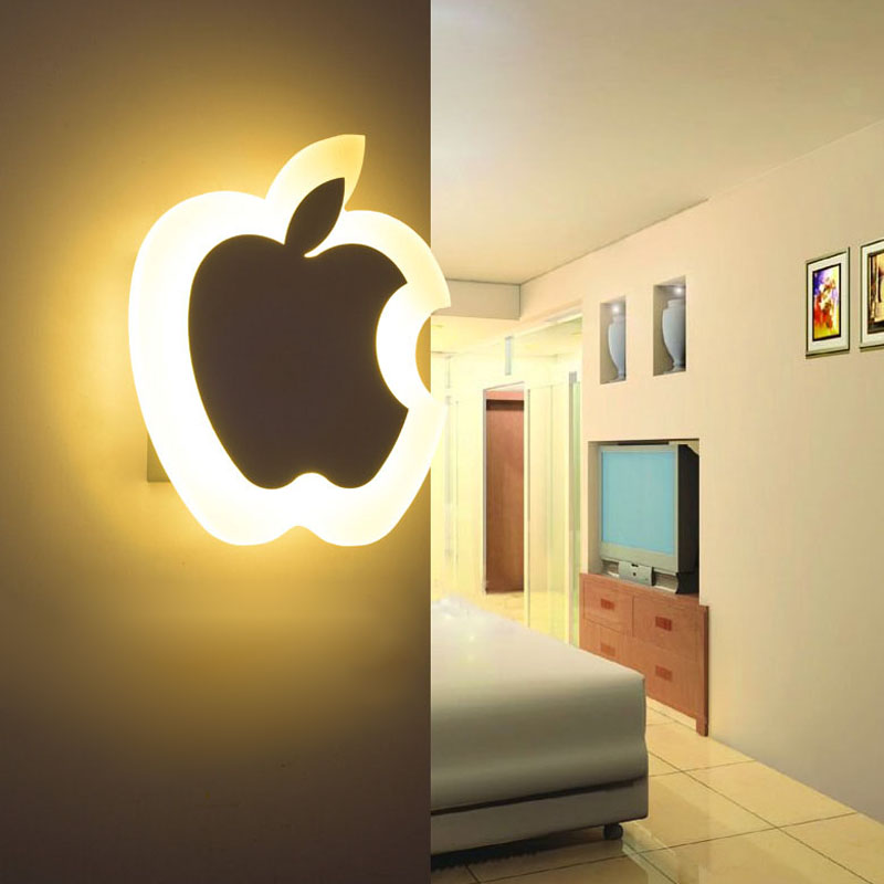 apple design minimalism modern led wall lights for bedroom living room corridor hardware+acrylic 15w home sconce wall lamp
