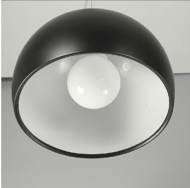 bulb ly creative arts semicircle single head pendant light black white classic colgante de luz semicirculo