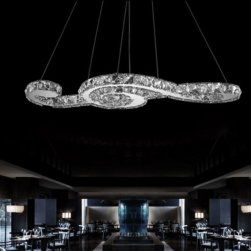 creative modern crystal led pendant lights lamp for dining room living room lampara colgante de techo led pendant lamp fixture