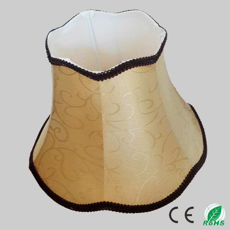 dark gold, abstract flower pattern, textile fabrics for simple and fashionable e27 desk lamp shade