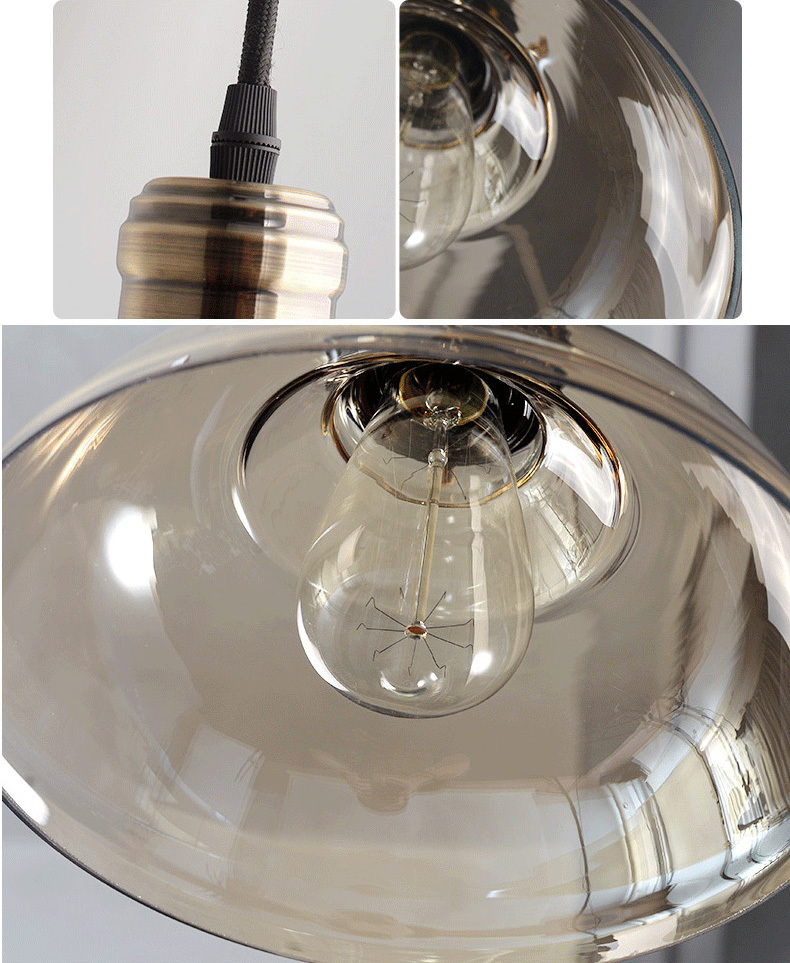 dia*28cm american industrial loft vintage pendant light glass iron for dining room color e27 edison bulb home lamp