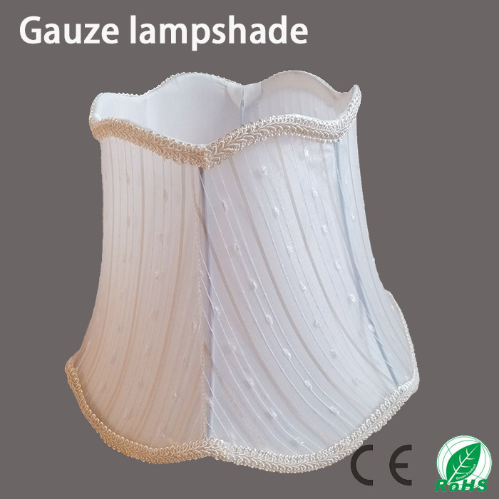 e27 gauze lampshade, lamp shade adopts steel bracket,the wave shape, gauze fabrics, simple and fashion, for desk lamp lampshade