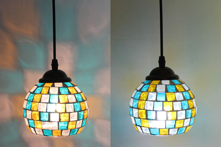 european retro lamps nightclubs cafe bar disco party mosaic glass pendant light