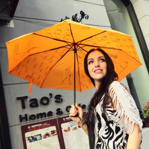 flapper modern girl umbrella office lady fashion umbrella shopping street umbrella 3 folding portable
