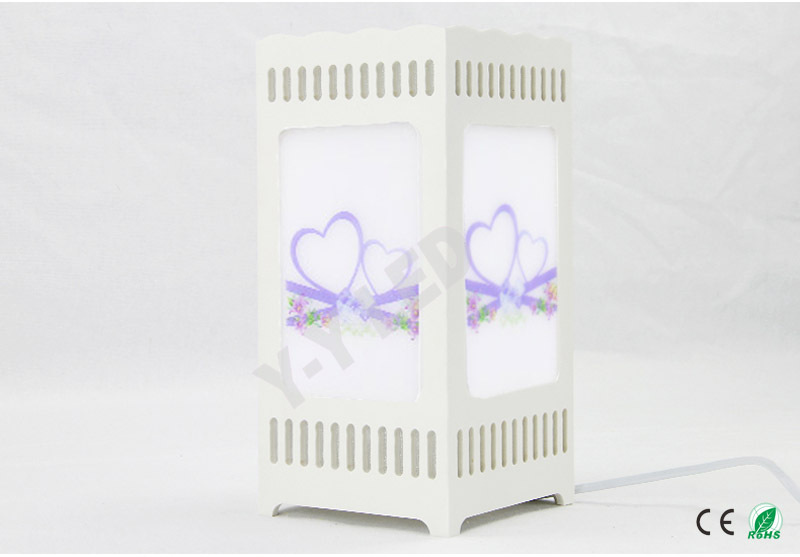 ivory white table lamp modern mutual affinity acrylic printing art abajur sweet romance; size12*12*25 giving a 3w led lamp - Click Image to Close