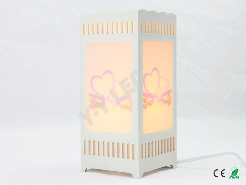 ivory white table lamp modern mutual affinity acrylic printing art abajur sweet romance; size12*12*25 giving a 3w led lamp - Click Image to Close
